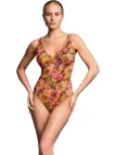 Vacanze Italiane Costume intero in tessuto lurex, coppe sfoderabili scollo a V art. VI25049