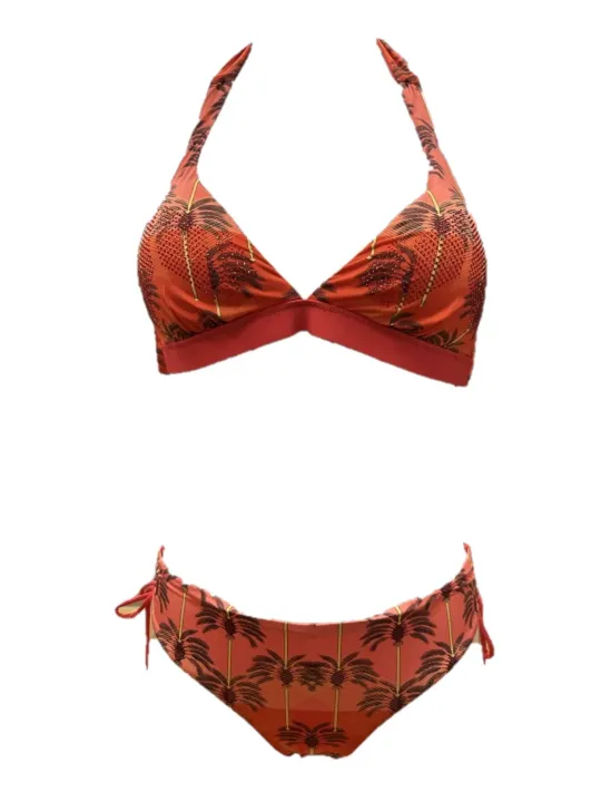 Vacanze Italiane Bikini triangolo vela sfoderabile con stras applicati slip alto regolabile art. VI25126