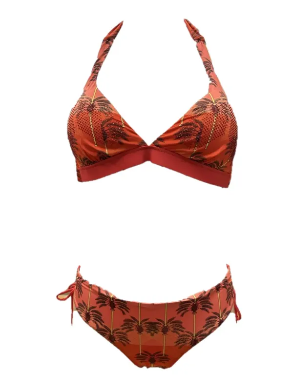 Vacanze Italiane Bikini triangolo vela sfoderabile con stras applicati slip alto regolabile art. VI25126