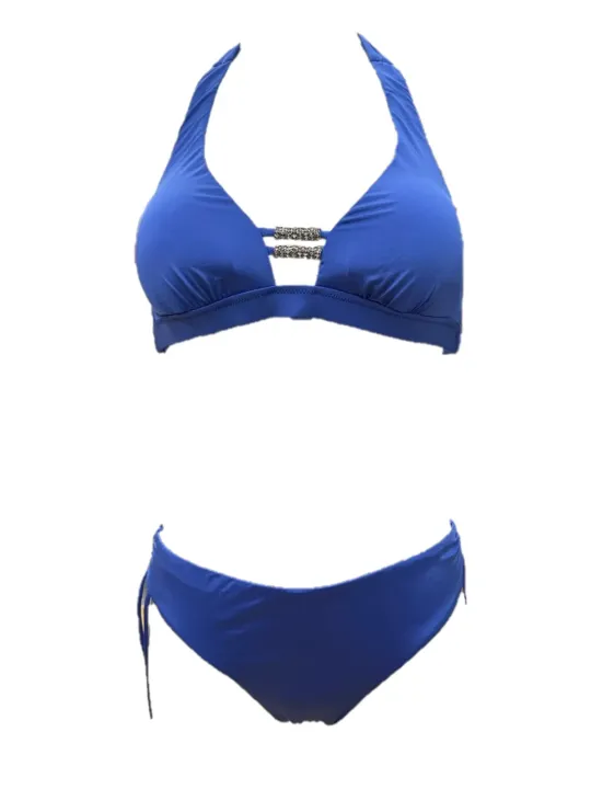 Vacanze Italiane Bikini triangolo vela sfoderabile slip alto regolabile inserto gioiello art. VI25013