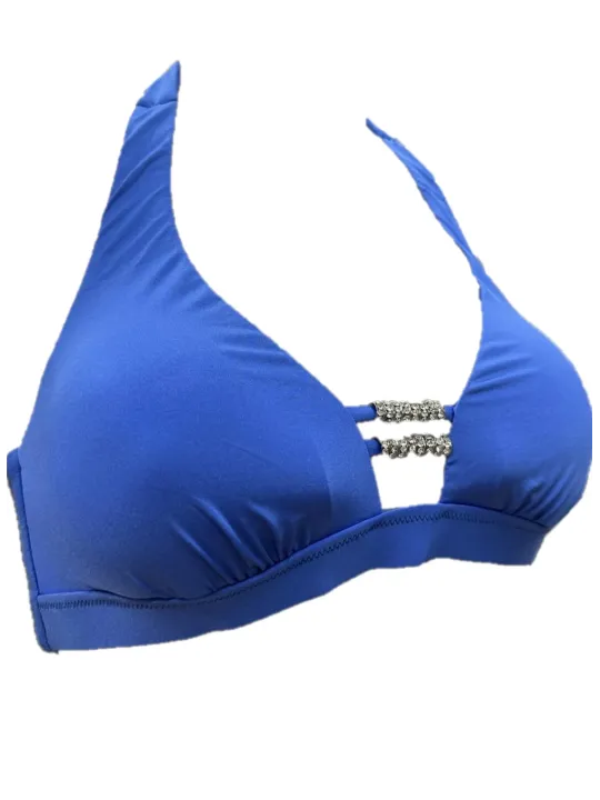 Vacanze Italiane Bikini triangolo vela sfoderabile slip alto regolabile inserto gioiello art. VI25013