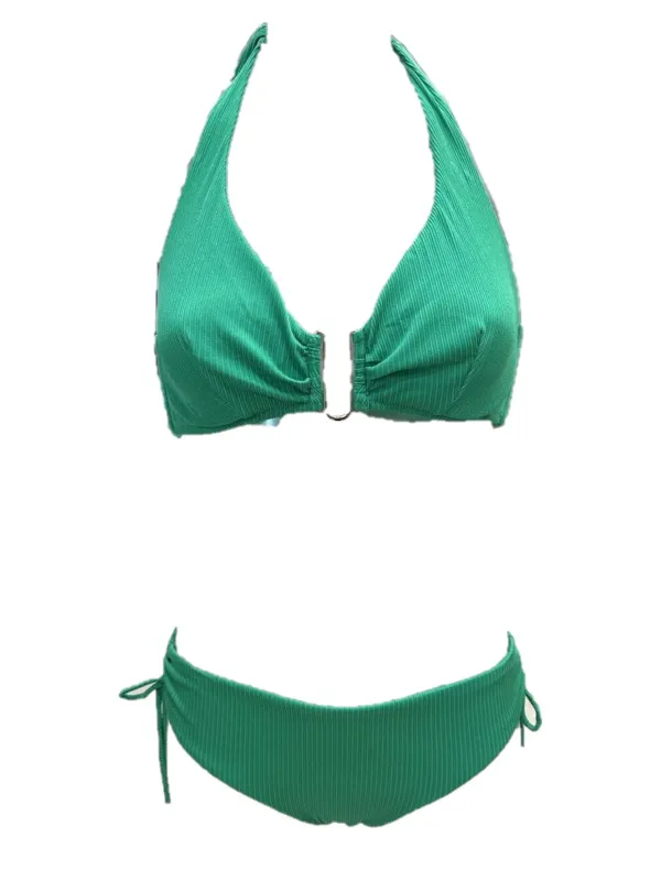 Vacanze Italiane Bikini con ferretto slip alto regolabile tessuto operato art. VI25106