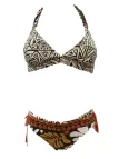 Vacanze Italiane Bikini triangolo vela sfoderabile slip alto regolabile tessuto lurex art. VI25113