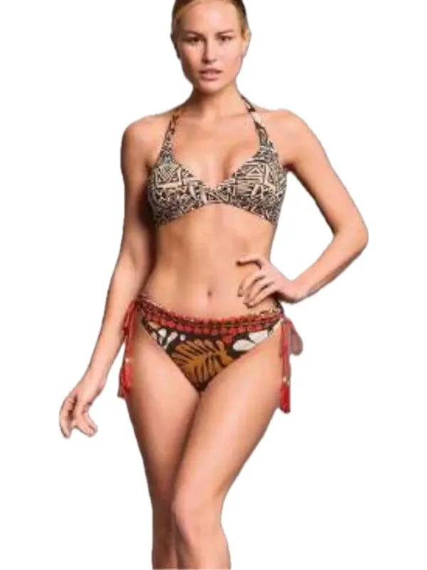 Vacanze Italiane Bikini triangolo vela sfoderabile slip alto regolabile tessuto lurex art. VI25113