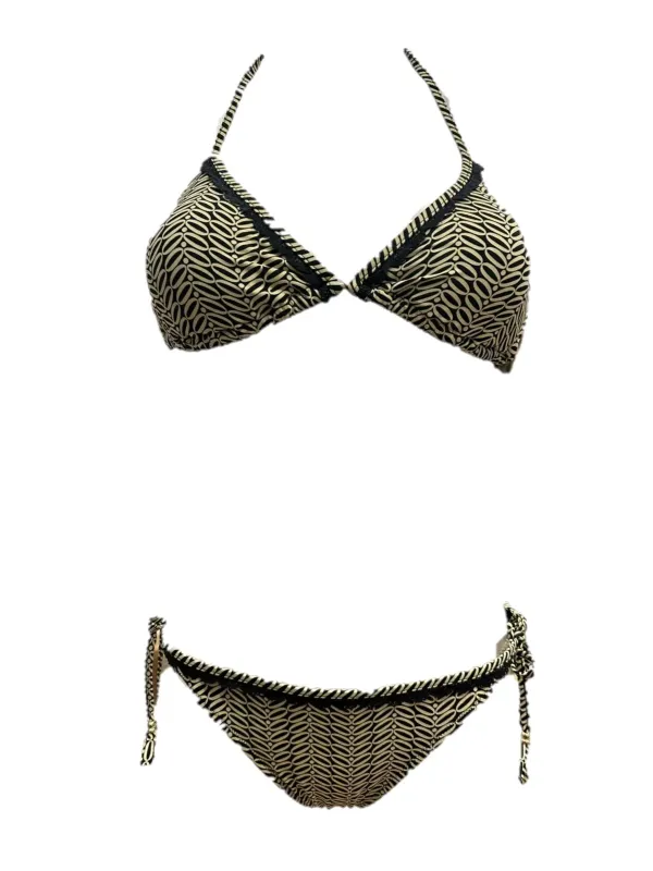 Bisbigli Bikini triangolo sfoderabile slip medio lacci con finitura in pizzo art. 616376