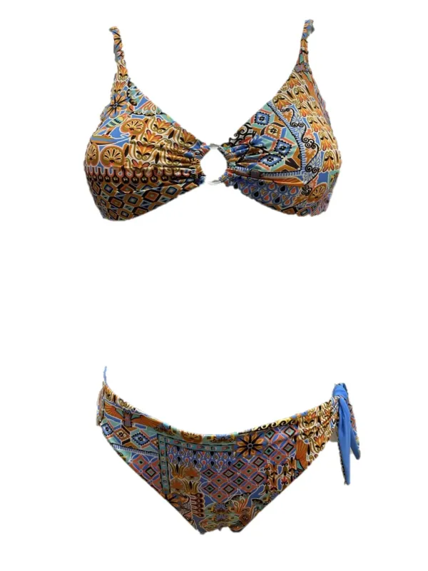 Giadamarina Bikini senza ferretto coppe sfoderabili slip medio reversibile made in Italy art. Cairo
