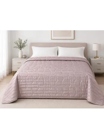 Trapuntino Matrimoniale Zambaiti 260x260 cm - Color Tortora Made in Italy