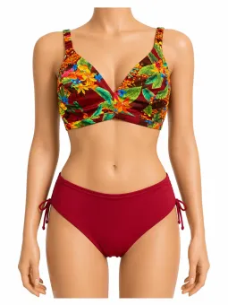 Bikini Giadamarina Coppa E – Costume Due Pezzi con Ferretto – Slip Regolabile Tinta Unita