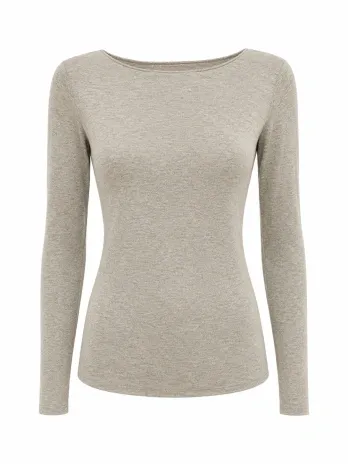 Emmebivi Maglia donna manica lunga collo a barchetta in modal cashmere art. 22973