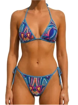 Summer Queen Bikini Triangolo Stampa Mandala Multicolor Made in Italy   