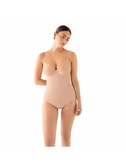 Ysabel Mora Body in Tulle Modellante con Coppe Foderate con Ferretto