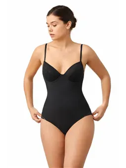 Ysabel Mora Body modellante coppe Foderate con ferretto pizzo invisibile