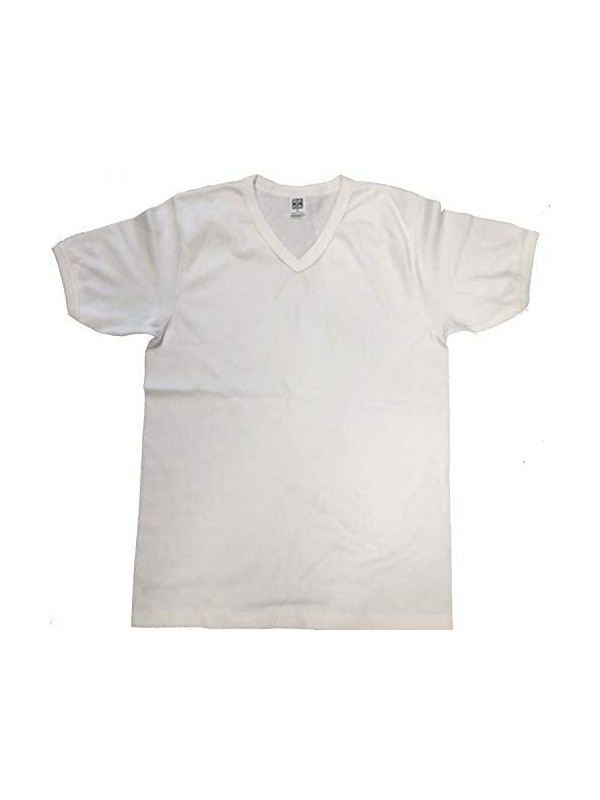 N. 2 Maglie Manica Corta Lana Cotone Scollo V Made in Italy