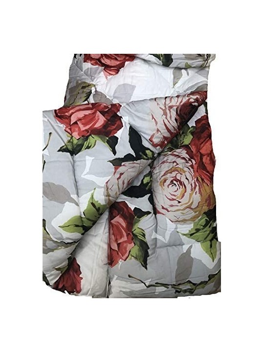 TAG HOUSE Trapunta Matrimoniale in Raso di Puro Cotone di QUALITA' Rose Rosse Made in Italy