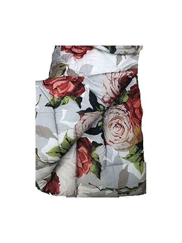 TAG HOUSE Trapunta Matrimoniale in Raso di Puro Cotone di QUALITA' Rose Rosse Made in Italy